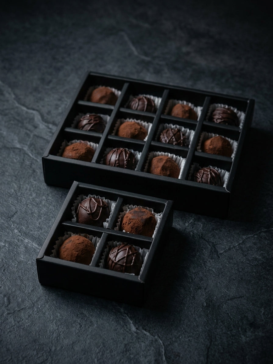 Top Seller Duo truffles, 12-piece and 4-piece boxes